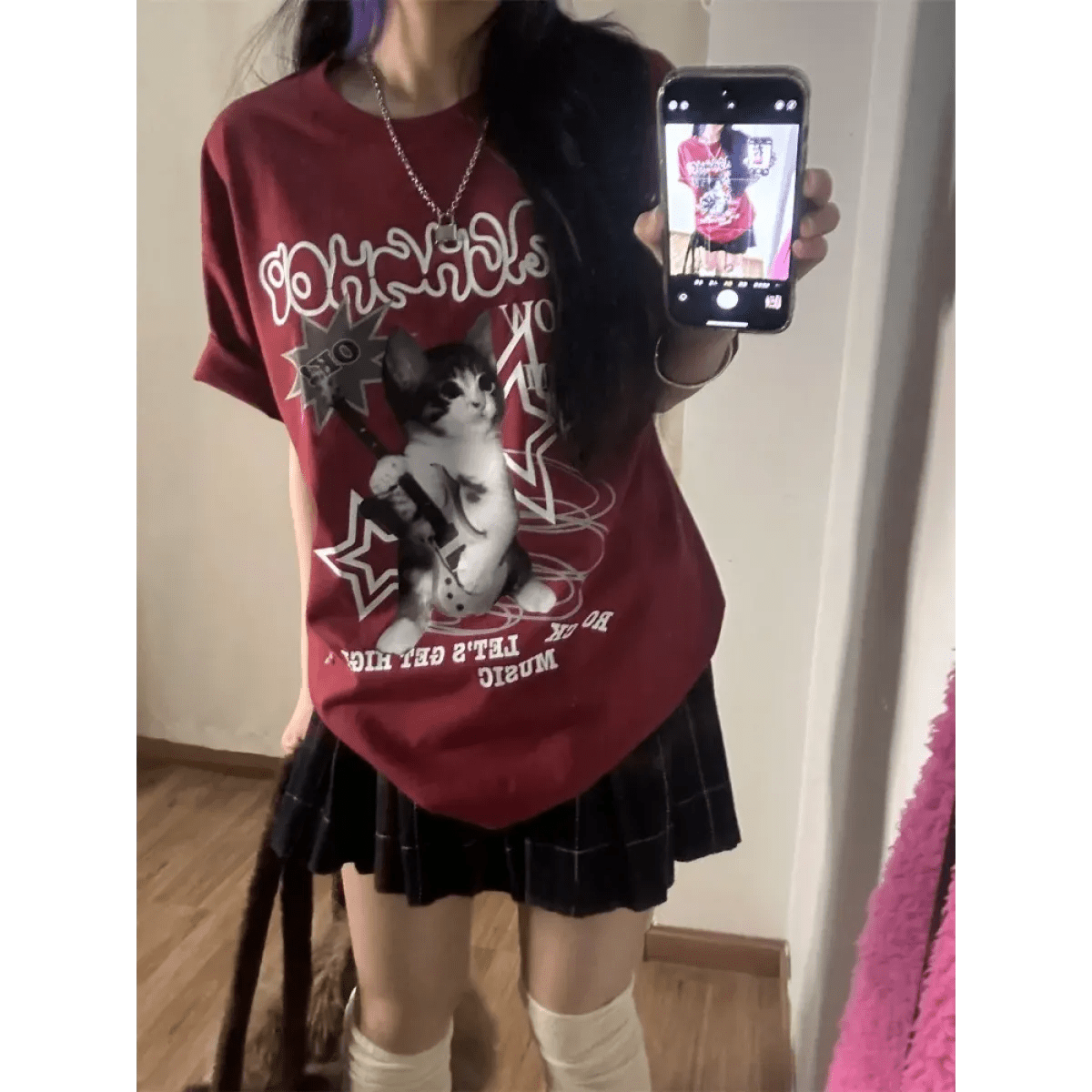 Harajuku Punk Cat Print T-ShirtT-ShirtsTorqelo.com