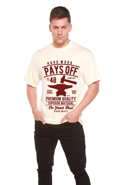 Hard Work Pays men's bamboo graphic T-shirt – view 10