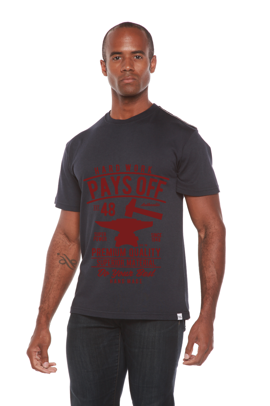 Hard Work Pays men's bamboo graphic T-shirt – view 3