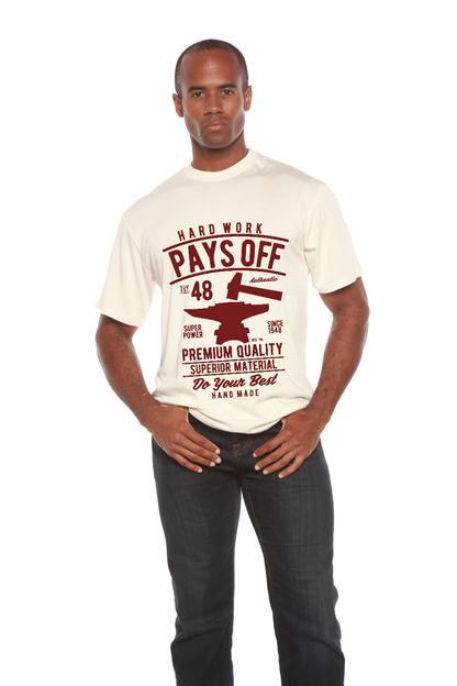 Hard Work Pays men's bamboo graphic T-shirt – view 14