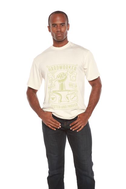Hard Worker men's bamboo graphic T-shirt – view 6