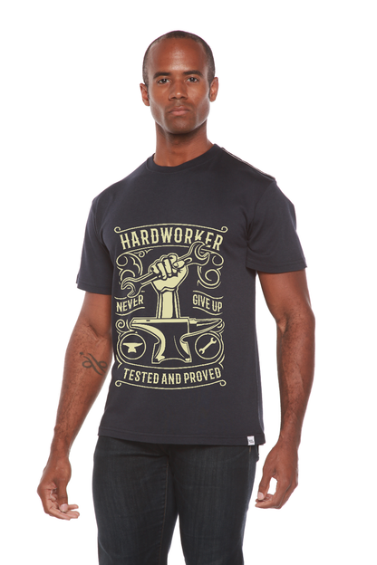 Hard Worker men's short sleeve graphic T-shirt in bamboo viscose and organic cotton