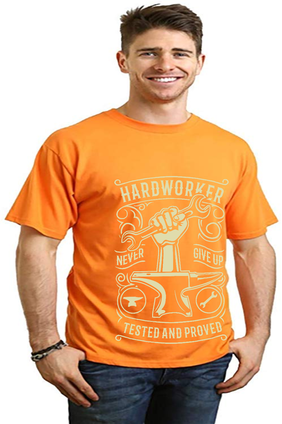 Hard Worker men's bamboo graphic T-shirt – view 8
