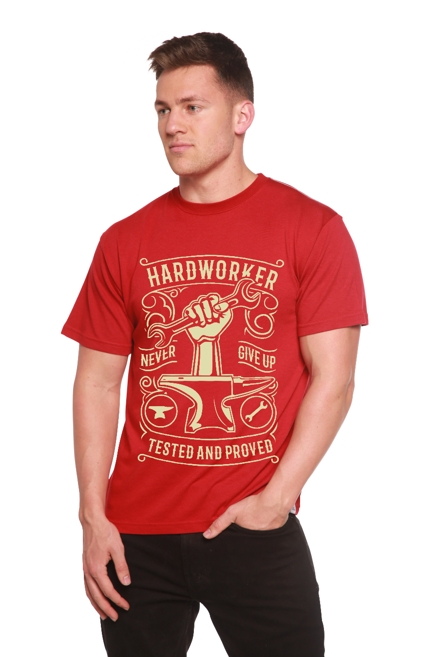 Hard Worker men's bamboo graphic T-shirt – view 10