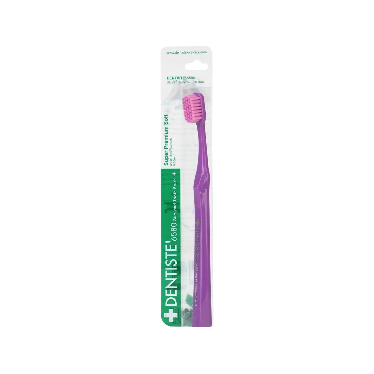 Dentiste 6580 Super Premium Soft Toothbrush - Gentle Cleaning for Sensitive Gums - Purple Oral Hygiene Toothbrush by Beauty Care Bag
