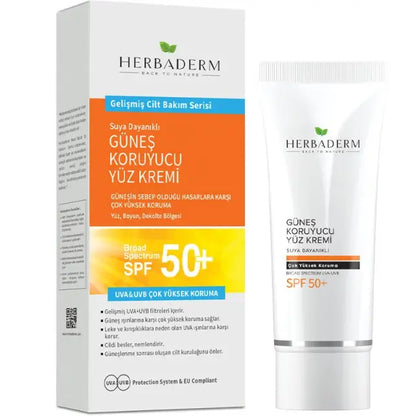 Herbaderm SPF50 Water-Resistant Sunscreen Lotion for Sensitive Skin - Anti-Aging Benefits by Beauty Care Bag