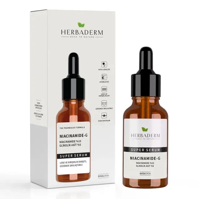 Herbaderm Niacinamide-G Super Serum 30ml - Anti-Aging, Brightening, and Acne-Prone Skin Care by Beauty Care Bag