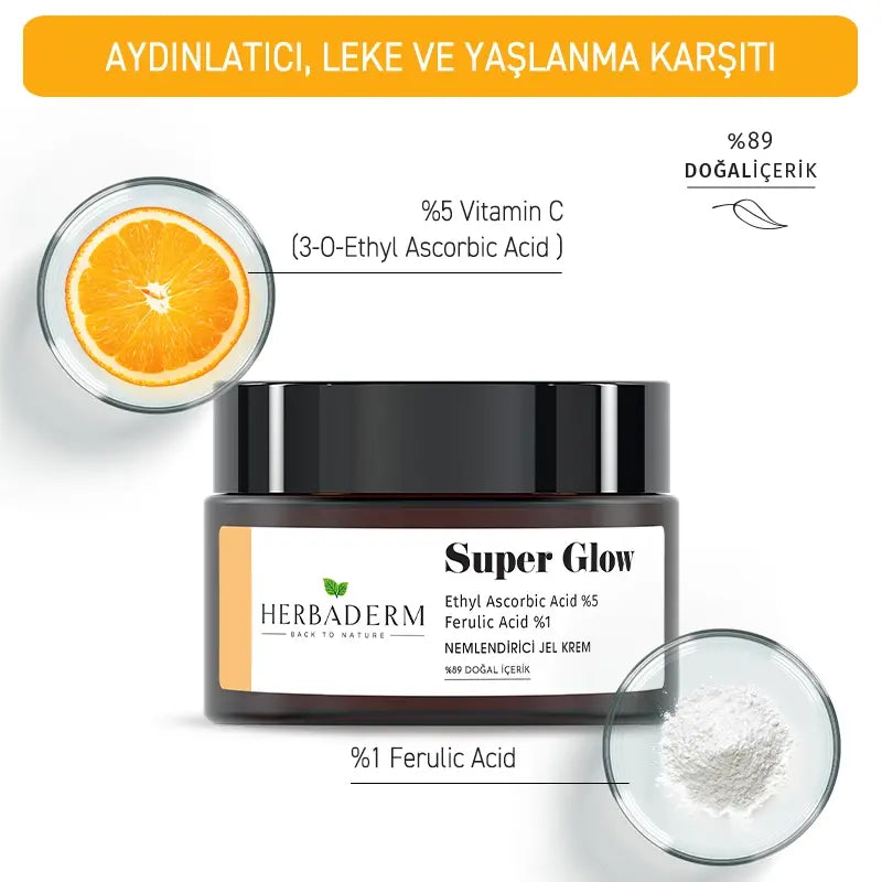 Herbaderm Super Glow Hydrating Gel Cream for Brightening 50ml by Beauty Care Bag