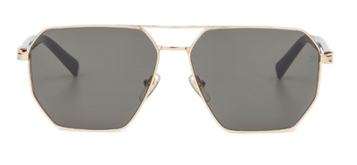 Hermossa HM-1629 01-Dawon Gold Metal Square Sunglasses by Beauty Care Bag
