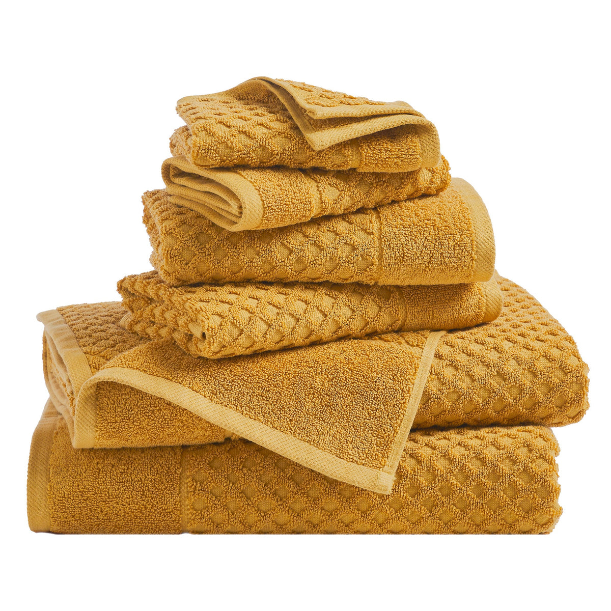 Cotton Diamond Waffle Weave Bath Towel Set - Grayson Collection by Great Bay Home
