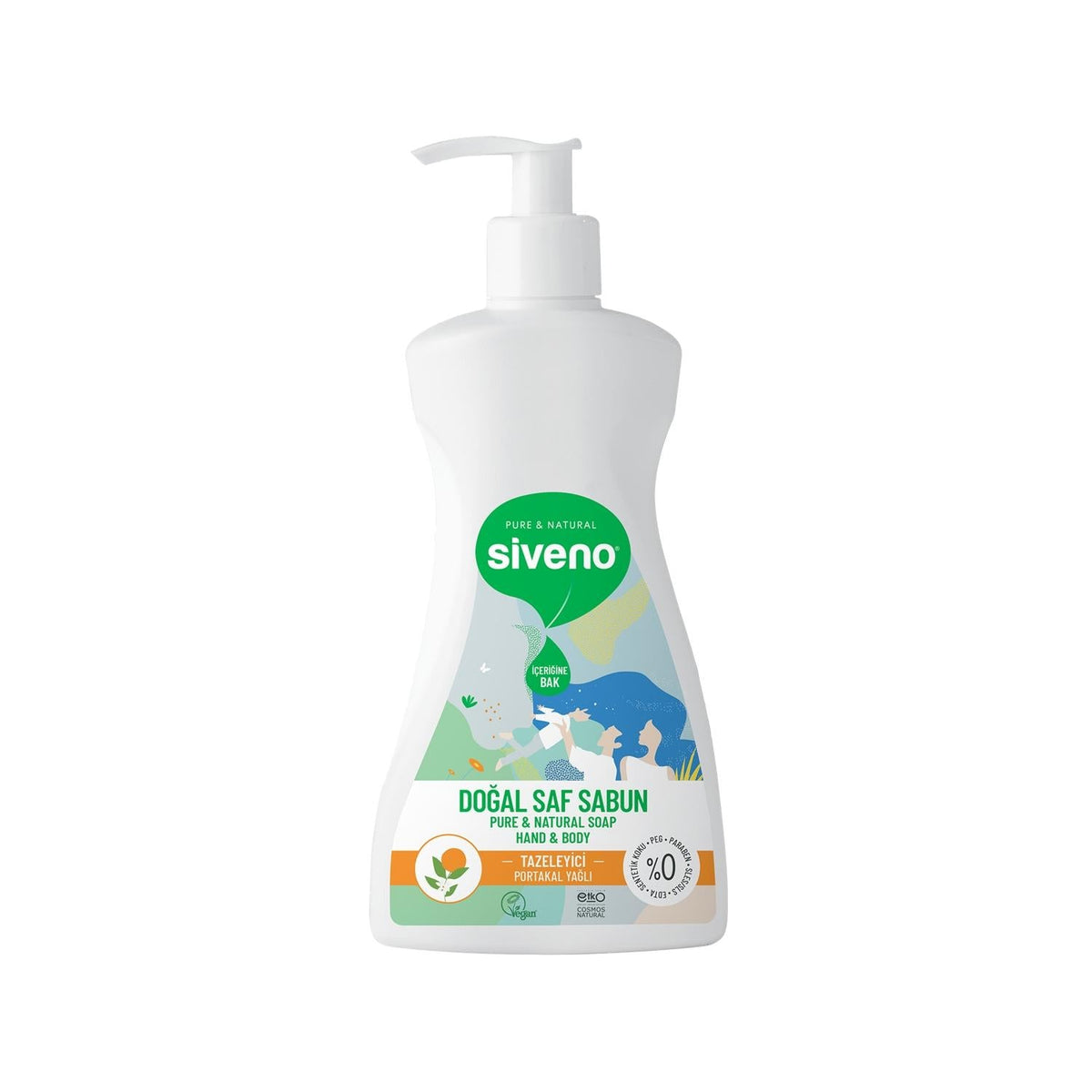 Siveno Natural Liquid Soap with Orange Oil for Hands and Body - 300ml, Eco-Friendly, Gentle on Skin by Beauty Care Bag