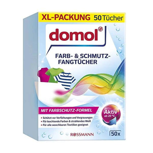 Domol Laundry Color Catcher Sheets - Prevent Color Bleeding & Fading - 50 Sheets by Beauty Care Bag