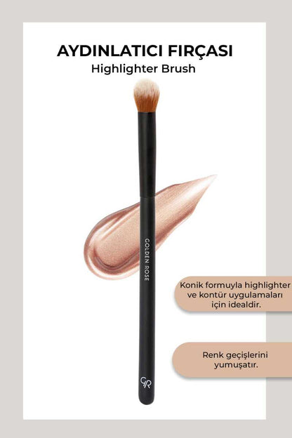 Golden Rose Highlighter Brush for Seamless Glow 1 pc by Beauty Care Bag