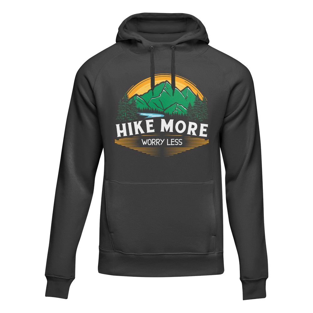 Hike More Worry Less Adult Fleece Hoodie by Outdoorzees