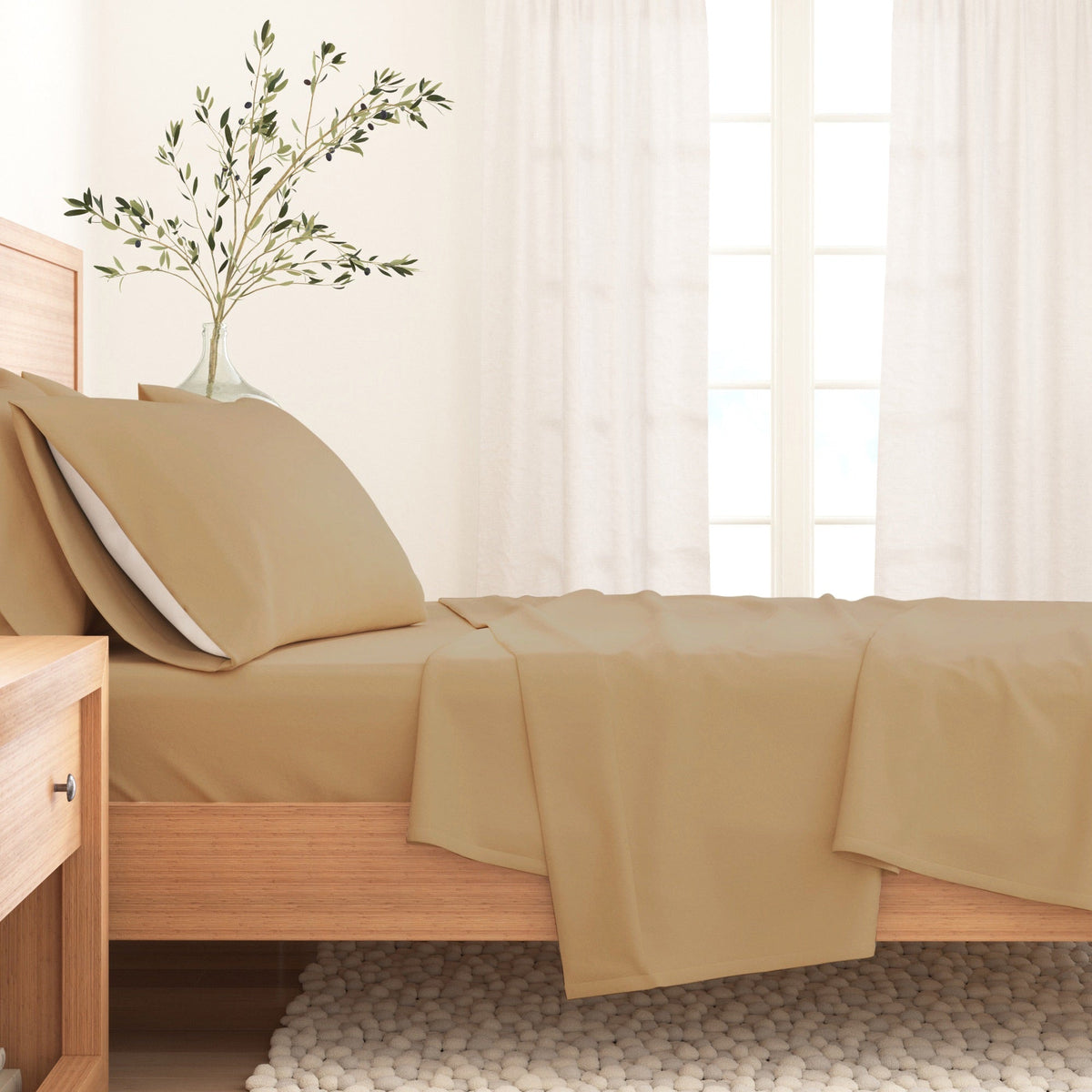Cotton Solid Flannel Sheet - Nordic Collection by Great Bay Home