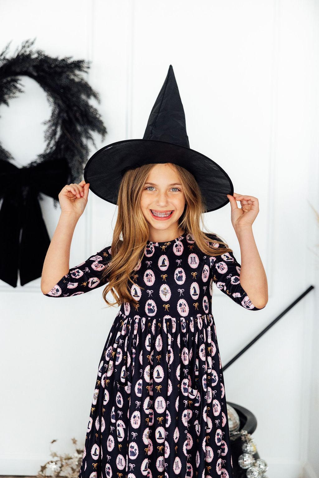 Hocus Pocus 3/4 Sleeve Pocket Twirl DressTwirl Dress - 3/4 - PocketTorqelo.com