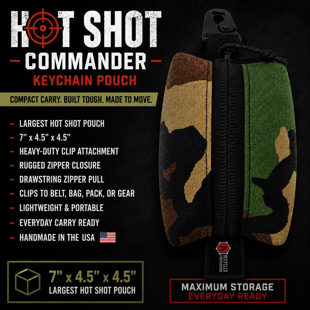 Hot Shot - Commander - Keychain Pouch by Recycled Firefighter
