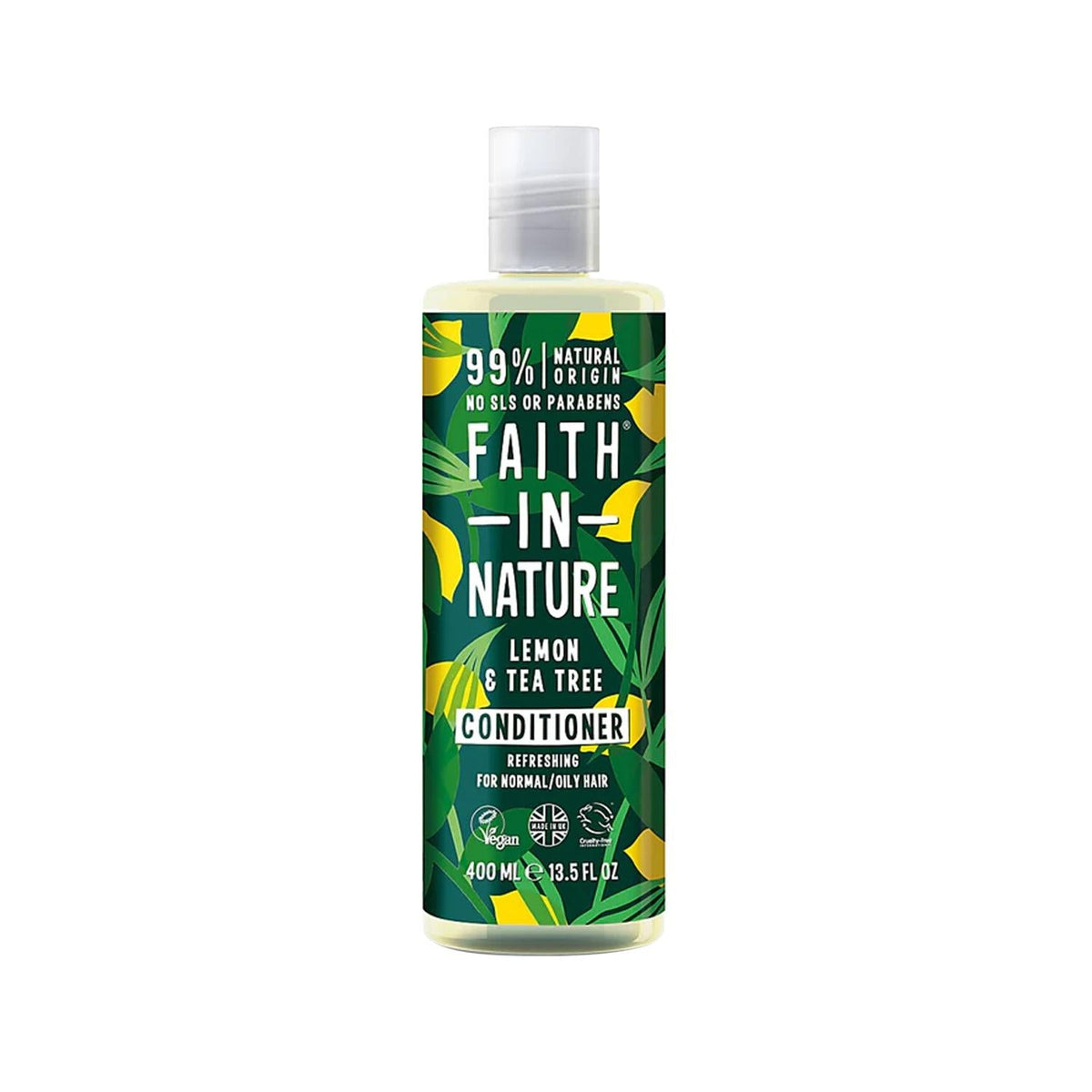 Faith In Nature Lemon and Tea Tree refreshing conditioner for dandruff-prone hair, 13.53 fl oz