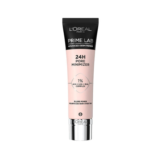 L'Oreal Paris Prime Lab Pore Minimizer Primer - AHA & BHA Infused for Smoother Skin Appearance by Beauty Care Bag