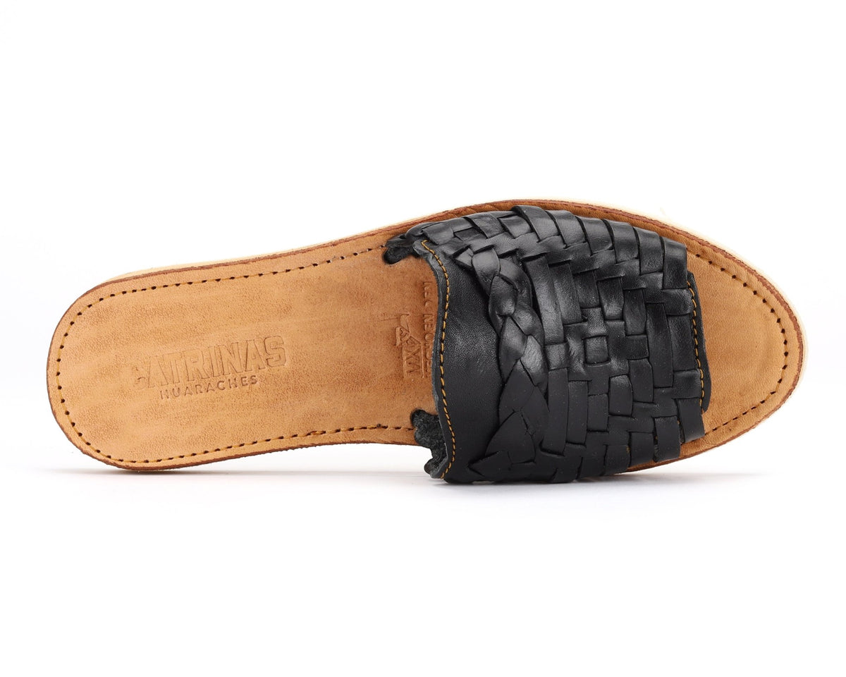 Huarache Peep-Toe Slides BlackHuarachesTorqelo.com