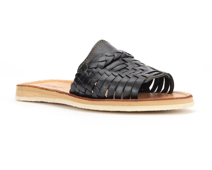 Huarache Peep-Toe Slides BlackHuarachesTorqelo.com