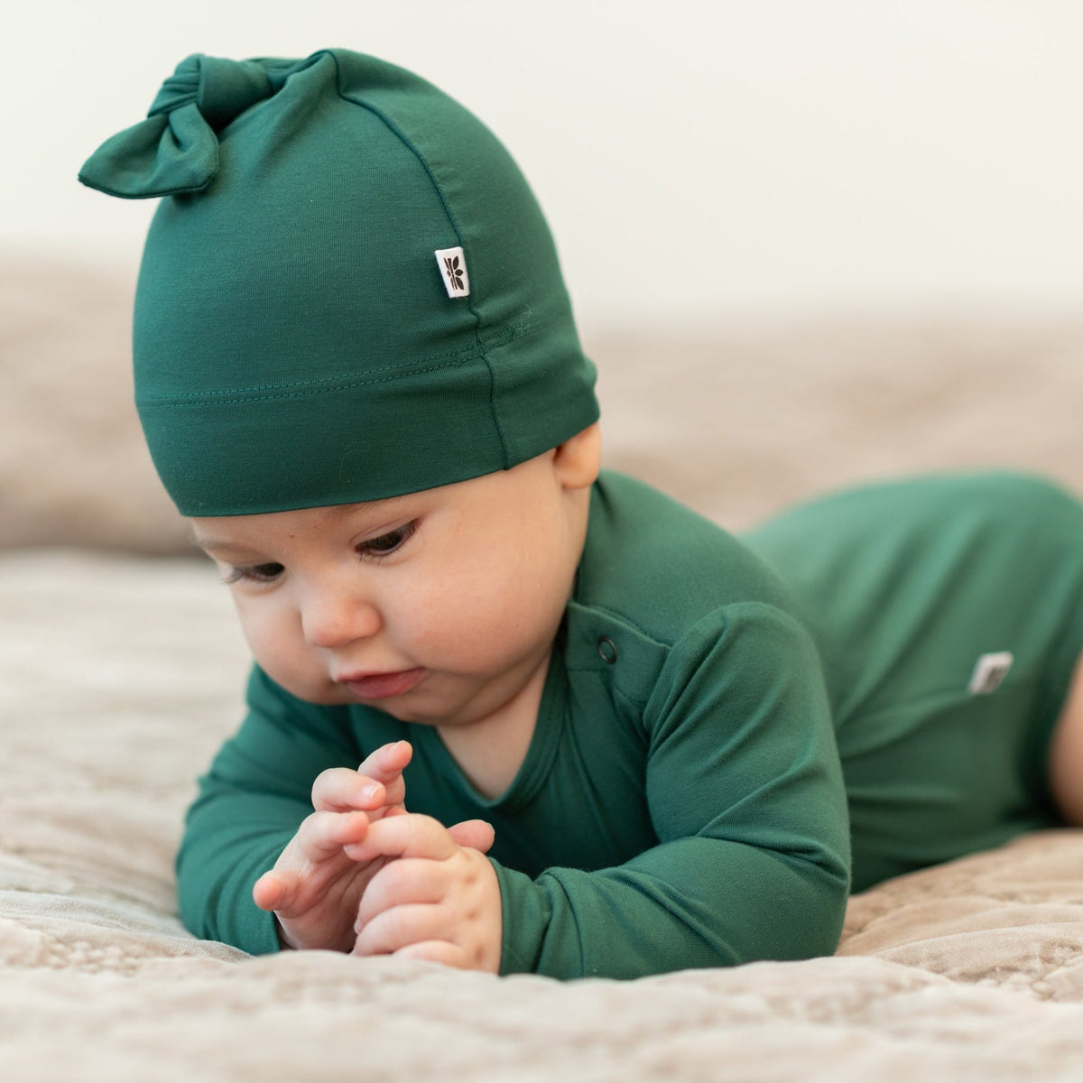 Hunter Green Long Sleeve Bodysuit by Sweet Bamboo