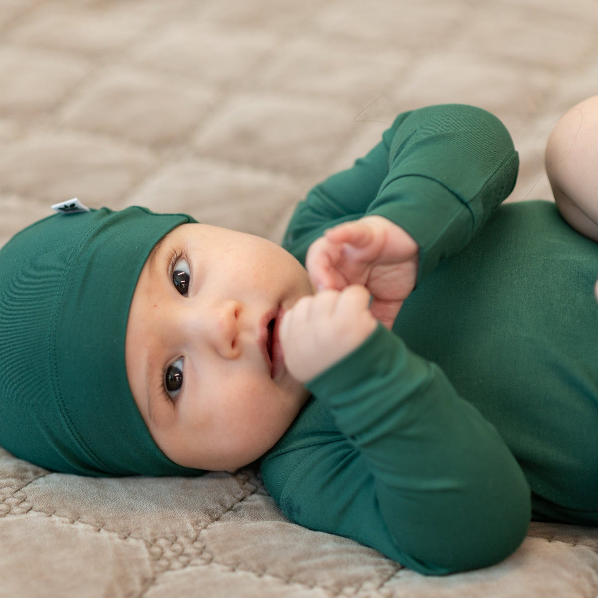 Hunter Green Long Sleeve Bodysuit by Sweet Bamboo