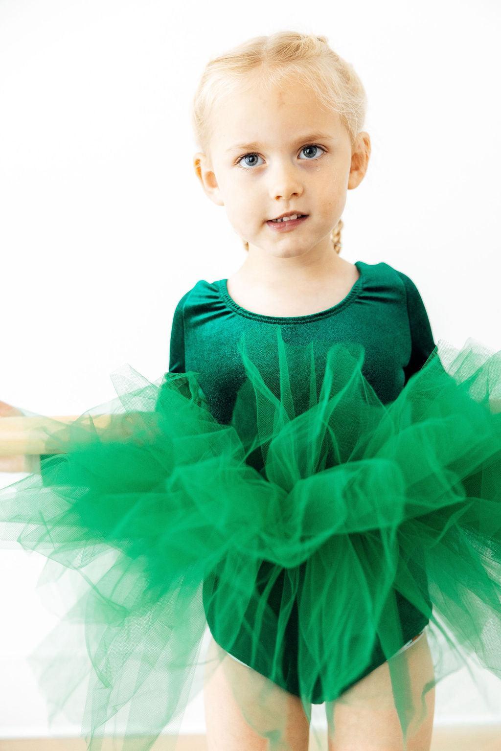 Hunter Green Velvet L/S Tutu LeotardTutu Leotard L/STorqelo.com