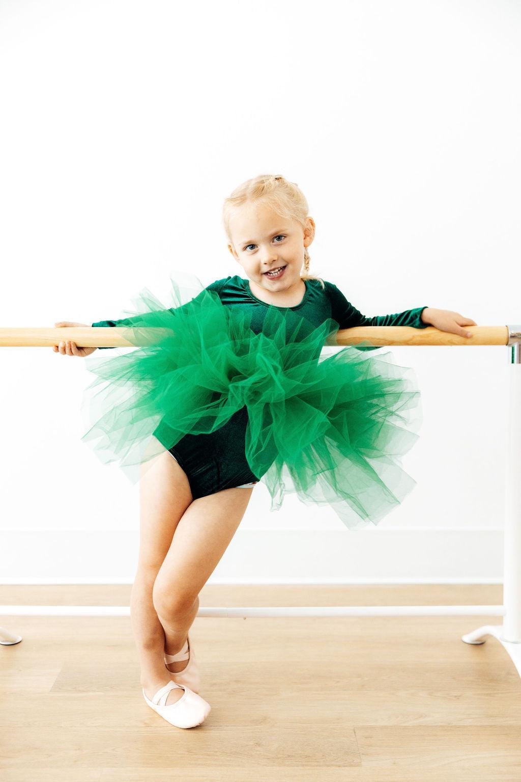 Hunter Green Velvet L/S Tutu LeotardTutu Leotard L/STorqelo.com