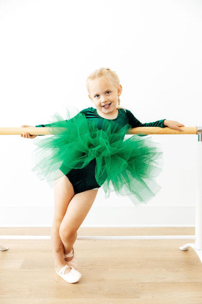 Hunter Green Velvet L/S Tutu LeotardTutu Leotard L/STorqelo.com