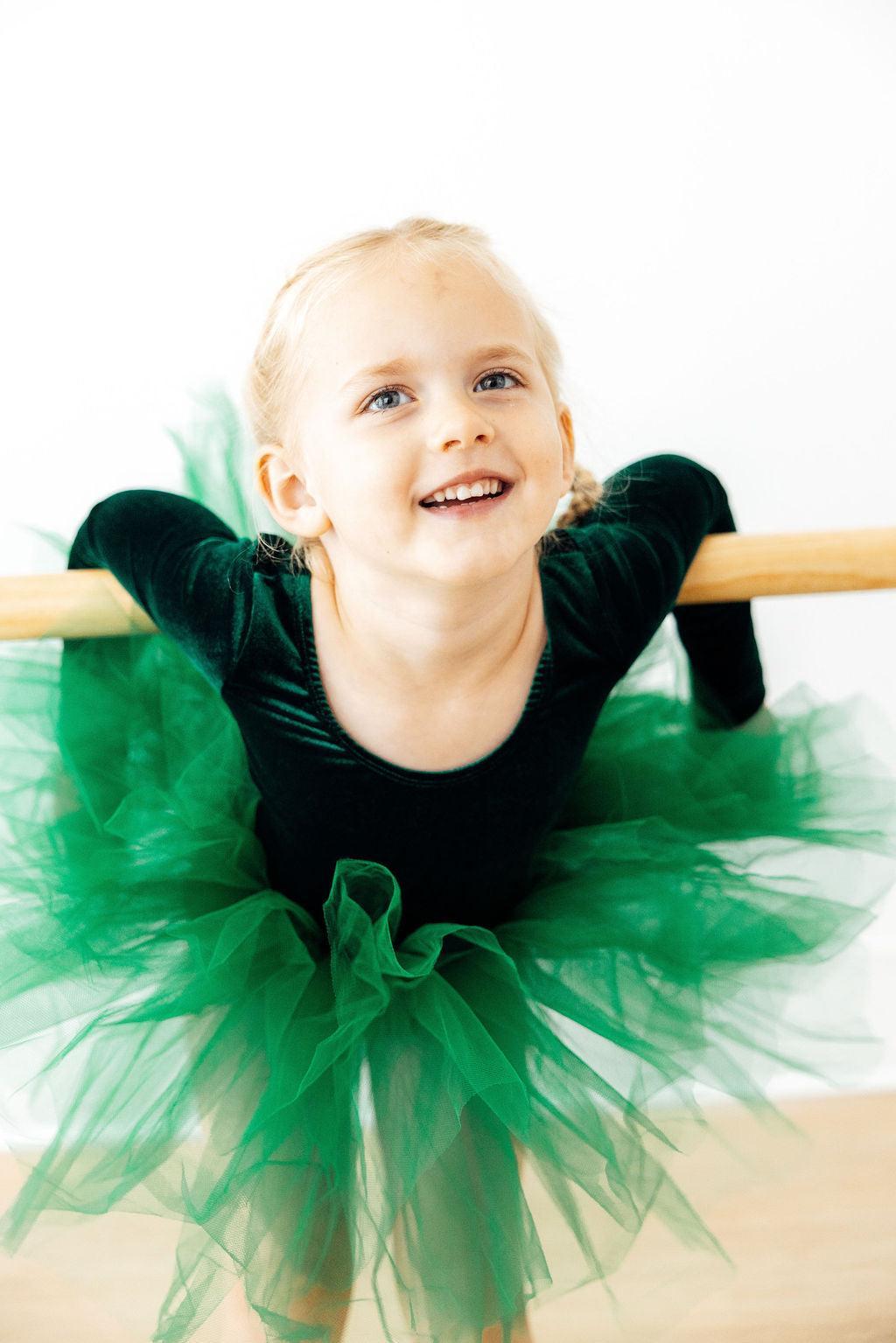 Hunter Green Velvet L/S Tutu LeotardTutu Leotard L/STorqelo.com
