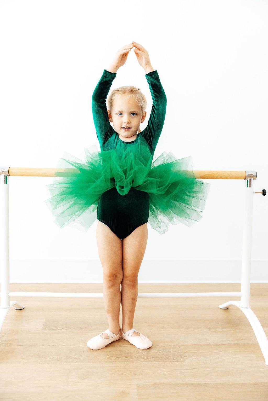 Hunter Green Velvet L/S Tutu LeotardTutu Leotard L/STorqelo.com