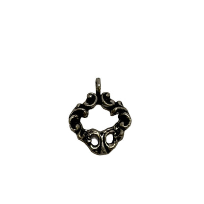 Sterling Silver Filigree Diamond Pendant 20mm - Ornate Scrollwork Charm by Continental Bead Suppliers