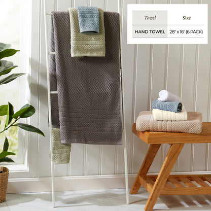 Great Bay Home Giuliana checkered jacquard cotton bath towel set, view 11