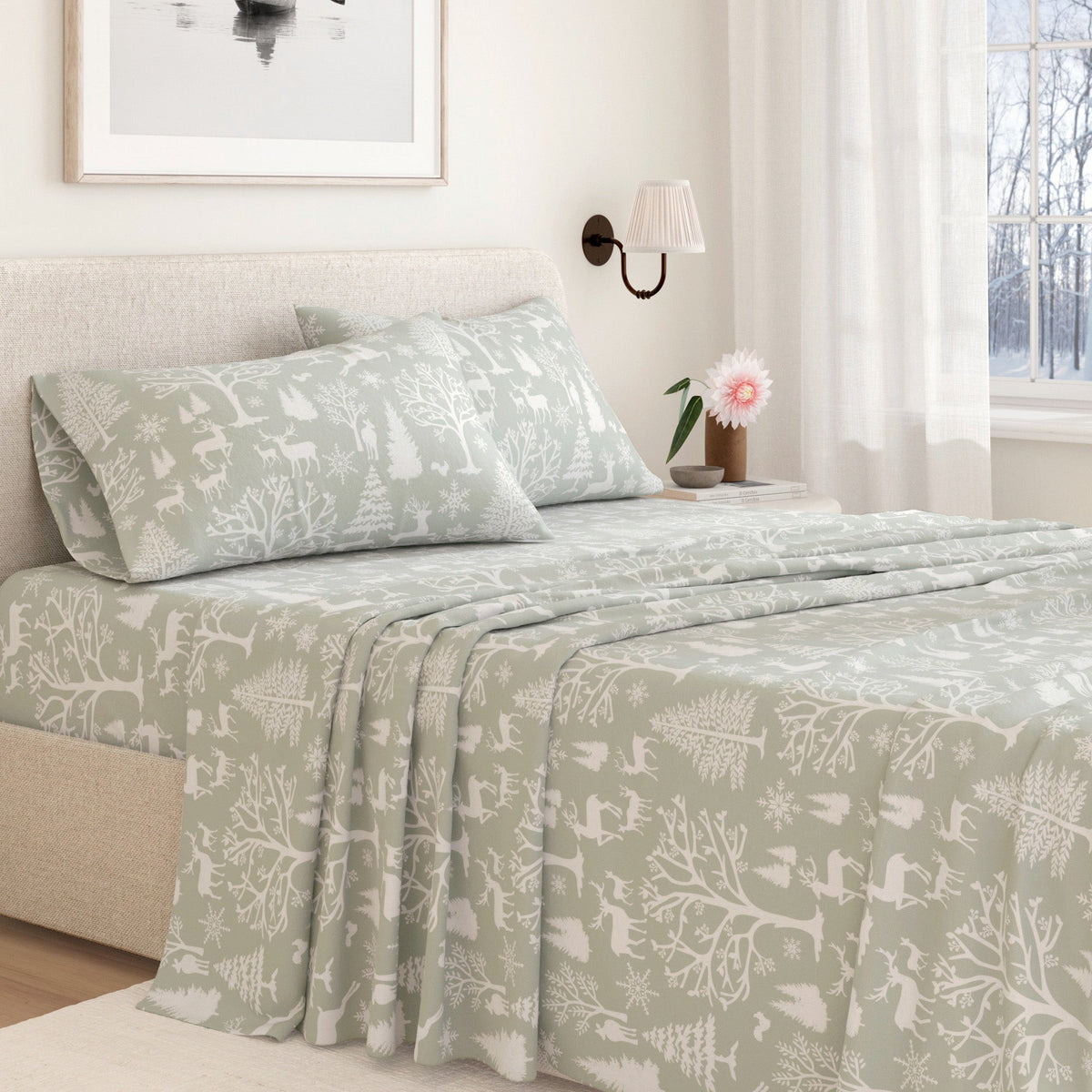 Turkish Cotton Flannel Sheet - Lakeview Collection by Great Bay Home