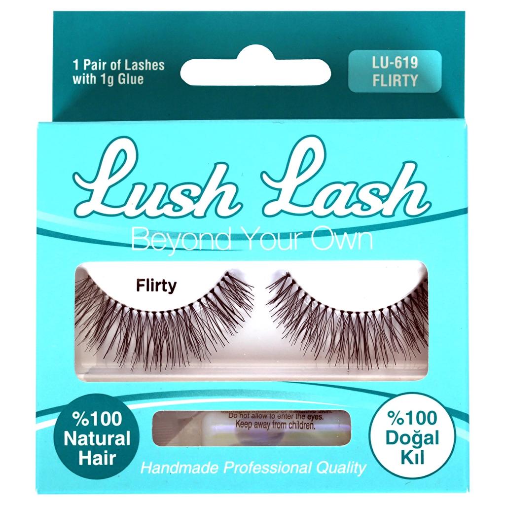 Lush Lash Flirty Natural Hair False Eyelashes LU-619 by Beauty Care Bag
