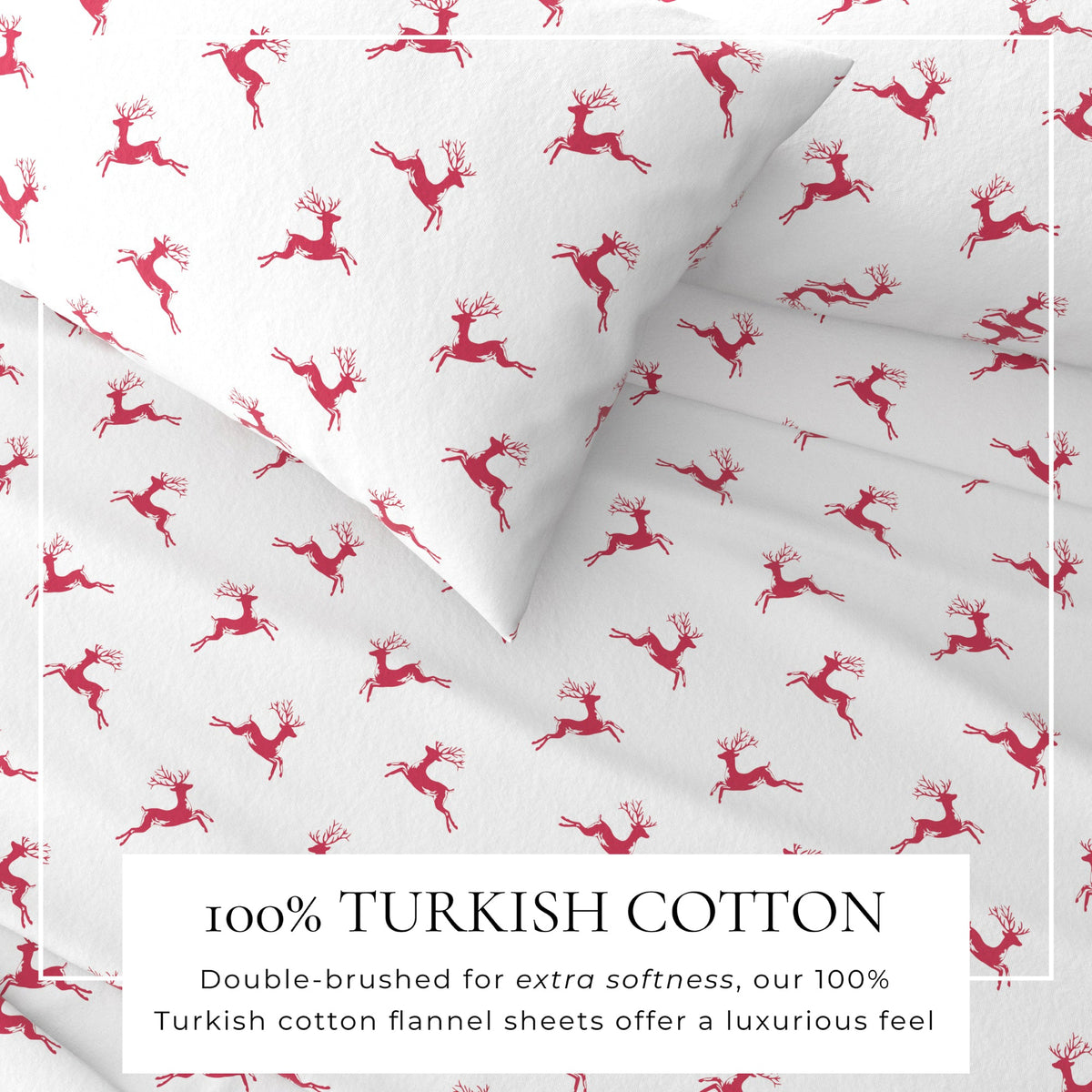 Turkish Cotton Christmas Flannel Sheet Set - Whittaker Collection by Great Bay Home