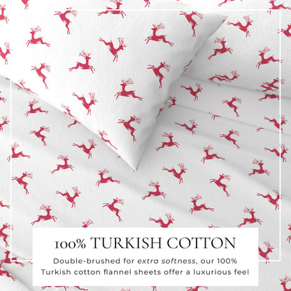 Turkish Cotton Christmas Flannel Sheet Set - Whittaker Collection by Great Bay Home