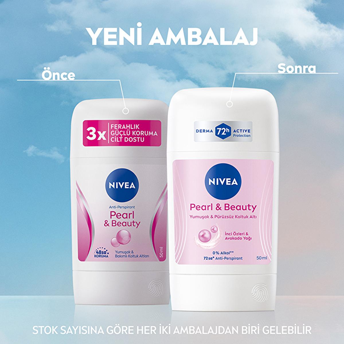 Nivea Women's Deodorant Stick Pearl & Beauty - Long Lasting Anti-Perspirant Protection for Sensitive Skin by Beauty Care Bag