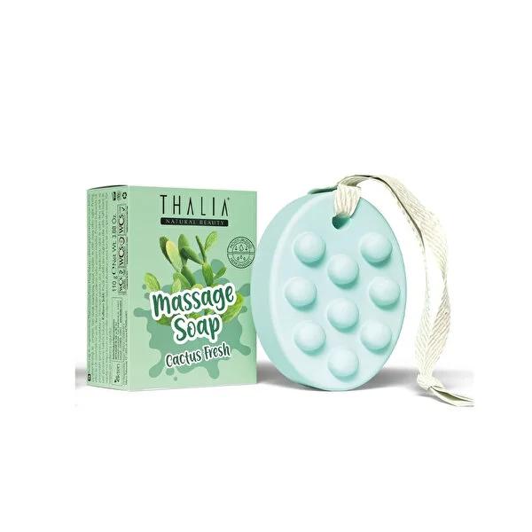 Thalia Cactus Fresh Massage Soap: Natural Almond Oil Soap for Skin Firming, Moisturizing & Invigorating Spa Experience by Beauty Care Bag