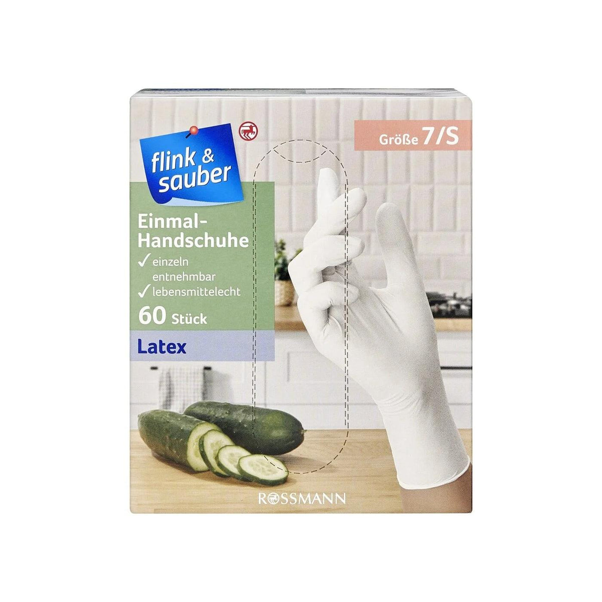 Flink Sauber Disposable Latex-Free Gloves Small 60 Count by Beauty Care Bag
