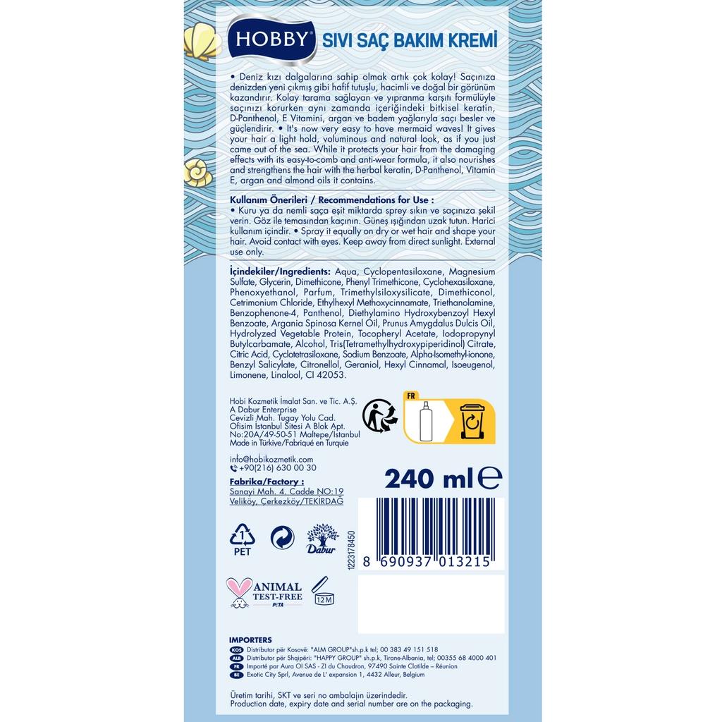 Hobby Mermaid Liquid Hair Conditioner for Shine & Detangling 240ml by Beauty Care Bag