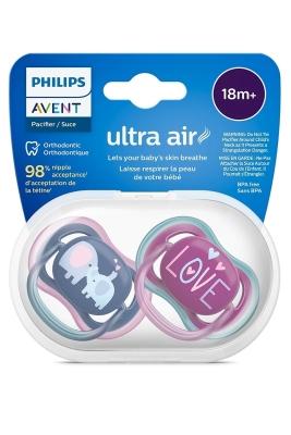 Philips Avent Ultra Air Pacifier for Girls 18M+ 2-Pack by Beauty Care Bag