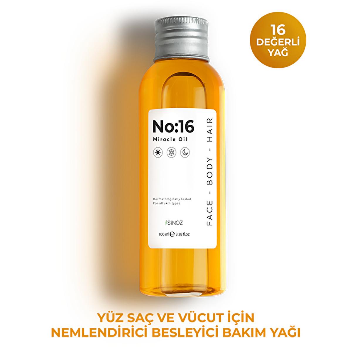 Sinoz Miracle Oil No:16 - Hydrating Face, Body & Hair Oil | Anti-Aging, Sensitive Skin & Dry Skin Treatment | Botanical Oil Complex by Beauty Care Bag