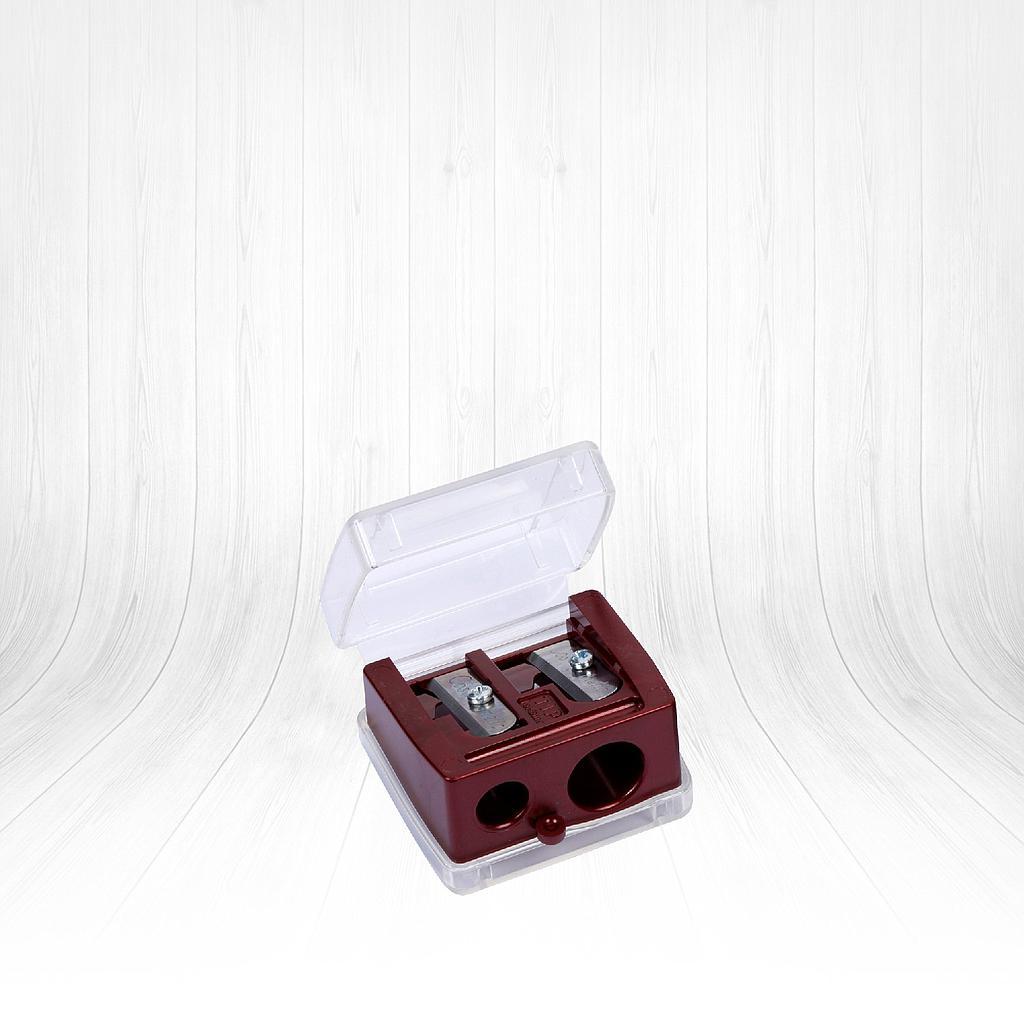 Lionesse Double Capped Pencil Sharpener 6023 - Manual, Compact, and Durable Desk Accessory for Students, Office Workers, and Artists by Beauty Care Bag