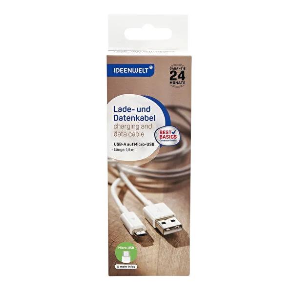 Ideenwelt USB to Micro USB Cable, 1.5M Data Transfer & Charging Cable - Compatible with Micro USB Devices by Beauty Care Bag
