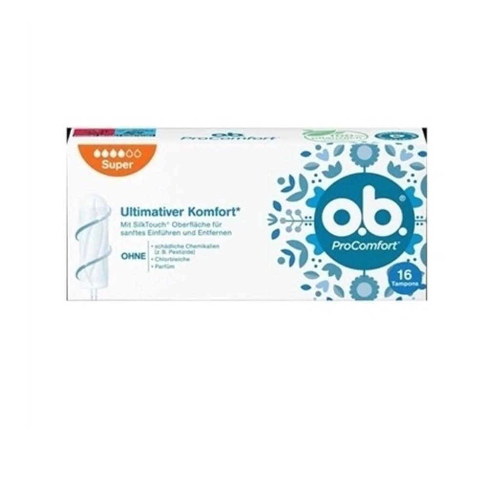 o.b. ProComfort Tampon Super 16-Pack - Reliable Protection for Heavy Flow Days by Beauty Care Bag