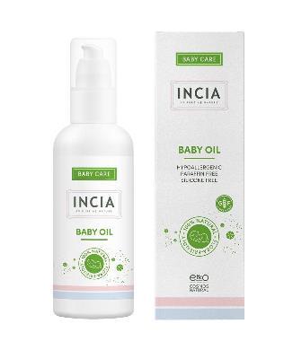 Incia Natural Baby Oil - 3.72 fl oz, Hypoallergenic & Chemical-Free for Sensitive Skin by Beauty Care Bag