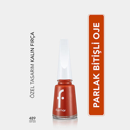 Flormar Hot Sun Nail Enamel: Intense Color, Long Lasting, Chip Resistant Nail Polish for Vibrant, Healthy Nails by Beauty Care Bag
