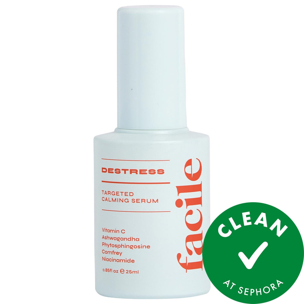 Destress: Redness Calming Serum with Vitamin C & Ceramides - Soothes Sensitive Skin, Brightens, Repairs Skin Barrier by Beauty Care Bag